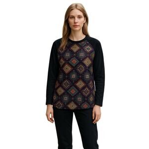 Lularoe Geometric Print Randy Baseball T-Shirt Top Women's Size XXS NEW